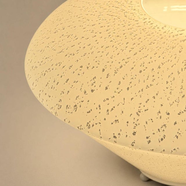 Contemporary White Murano Glass Tanle Lamp with Silver Leaf, 1970s For Sale - Image 3 of 9