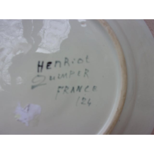 French Country French Faience Plate Henriot Quimper, Circa 1930 For Sale - Image 3 of 5