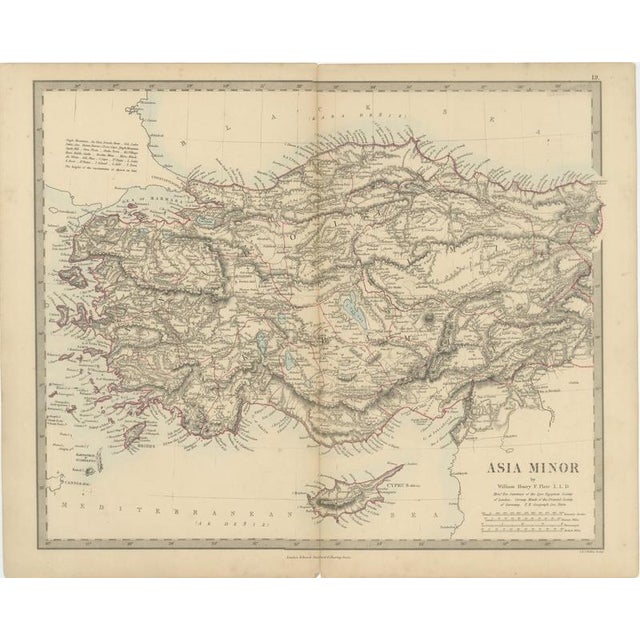Antique Map of Asia Minor and Cyprus by William Henry F. Plate, 1858 For Sale - Image 3 of 9