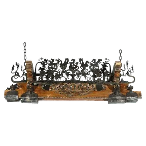 Sculptured Wrought Iron and Wood Gypsie Wagon Ornament