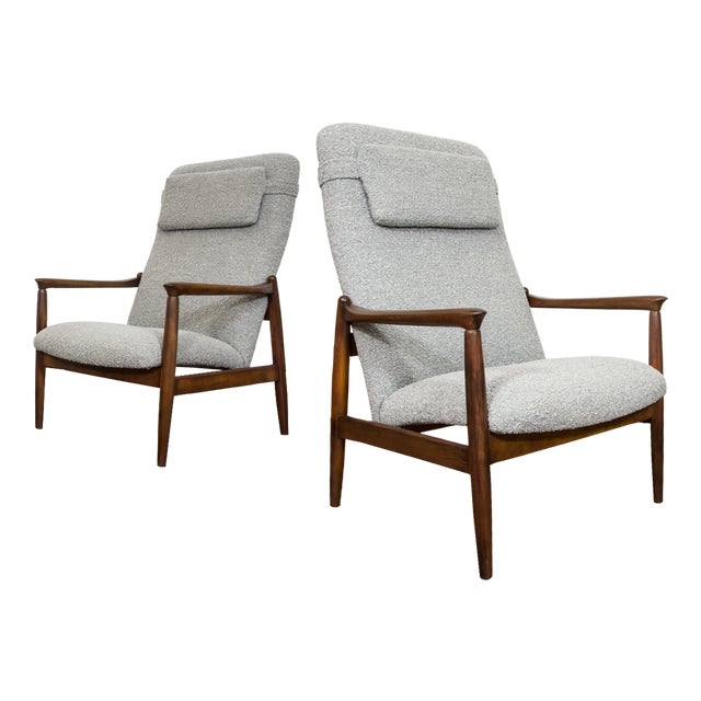 Mid-Century Modern High Back Lounge Chairs by Edmund Homa, Poland, 1960s, Set of 2 For Sale - Image 17 of 17