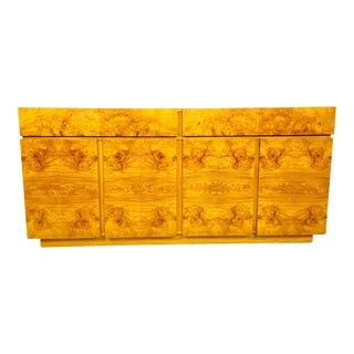 Milo Baughman for Lane Burled Elm Credenza For Sale