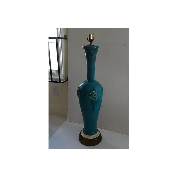 THIS ITEM CAN ONLY BE DELIVERED WHITE GLOVE. Stunning one of a kind tall floor or table lamp. 1940s one-of-a-kind Italian...