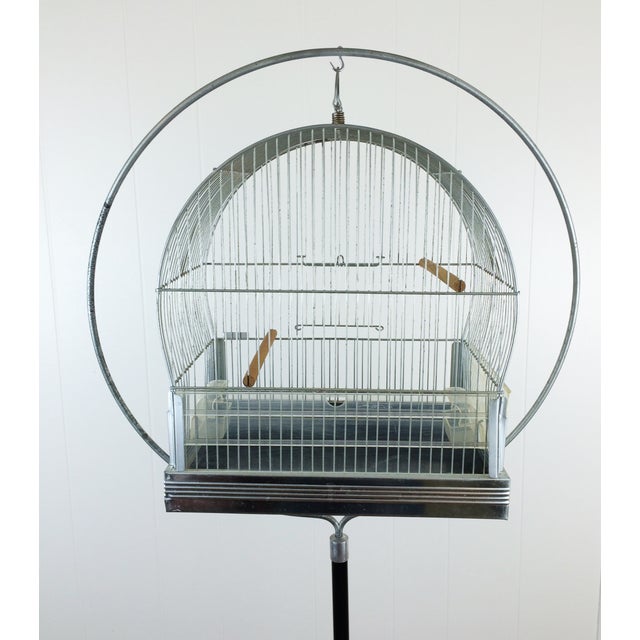 Vintage Hendryx Bird Cage & Round Hoop Stand Chairish
