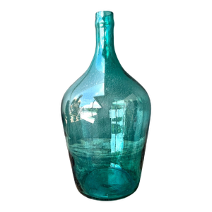 Vintage Teal Glass Demijohn