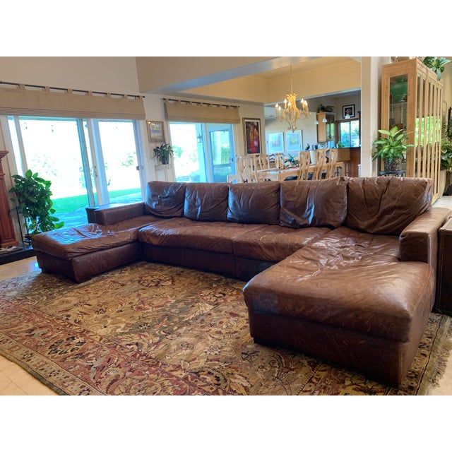 Restoration Hardware Maxwell Collection Leather Sectional Chairish