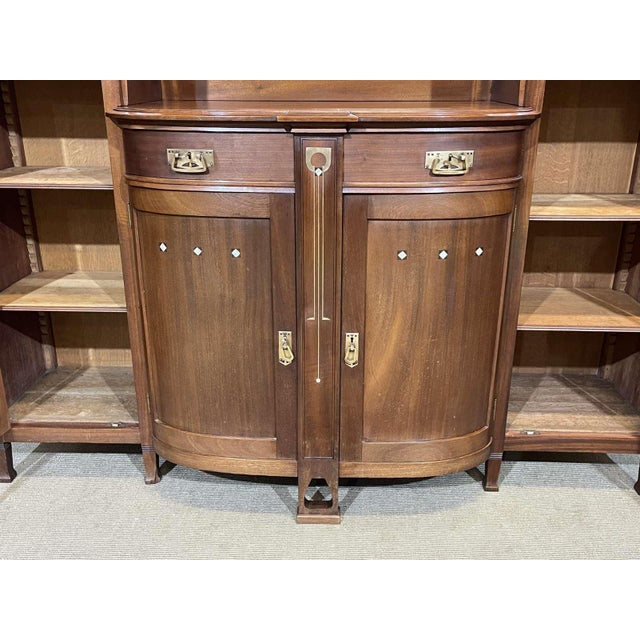 Art Nouveau Mahogany Sideboard with Clock in the style of Gustave Serrurier Bovy, 1890s For Sale - Image 18 of 18