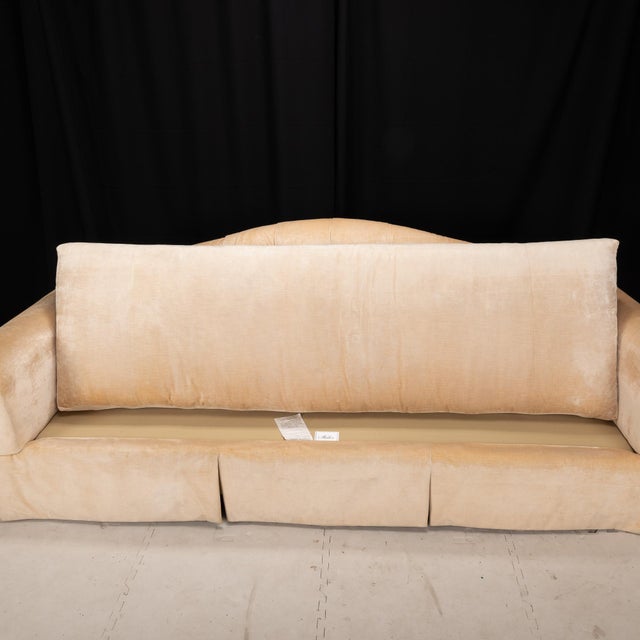 Traditional Baker Furniture Golden Beige Tufted Chesterfield Velvet Long Sofa For Sale - Image 3 of 12
