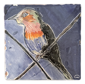 Vintage Hand Painted Studio Pottery Decorative Tile