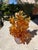 Mid Century Amber Hand-Blown Art Glass Abstract Sculpture For Sale - Image 4 of 8