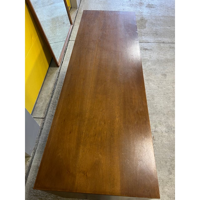 1950s 1950s Broyhill Brasilia 6 Drawer Lowboy Dresser With Mirror For Sale - Image 5 of 11