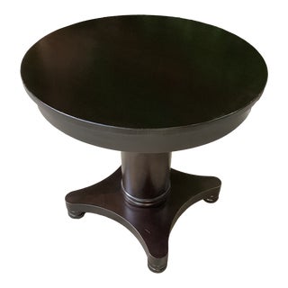 1990s Vintage Drexel Black Pedestal Side Table For Sale