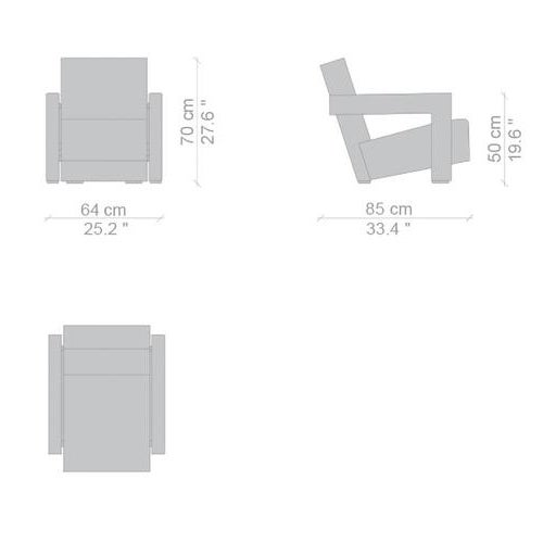 Blue Utrecht Armchair by Gerrit Thomas Rietveld for Cassina For Sale - Image 8 of 16
