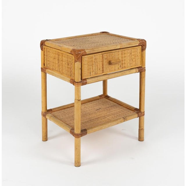 Mid-Century Modern Nightstands in Bamboo and Rattan, 1970s, Set of 2 For Sale - Image 12 of 18