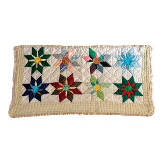 Vintage Starburst Patchwork Throw Quilt For Sale