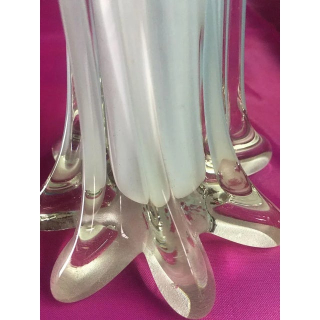 White-Blue Murano Double-Layer Vase, 1980s For Sale - Image 9 of 15