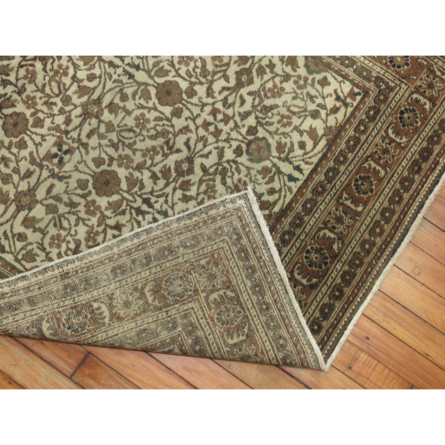 Textile Early 20th Century Taupe Turkish Rug, 3'10'' X 5'7'' For Sale - Image 7 of 9