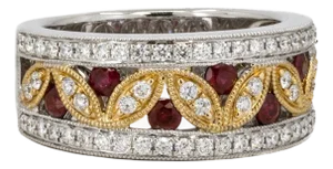 Late 20th Century Ruby & DIamond Band, Size 5
