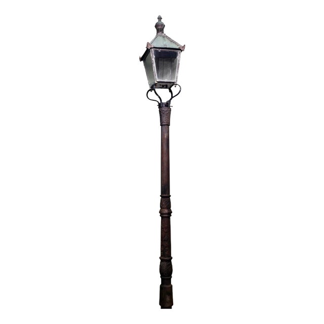 Victorian Copper Iron Lamp Post For Sale