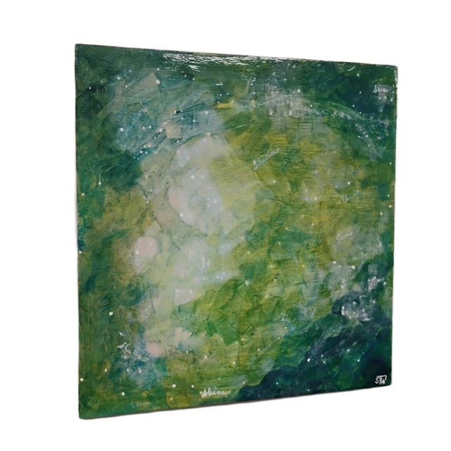 This is work is acrylic on cradled panel. The vibrant colors and suggestion of movement make this unique piece truly stand...