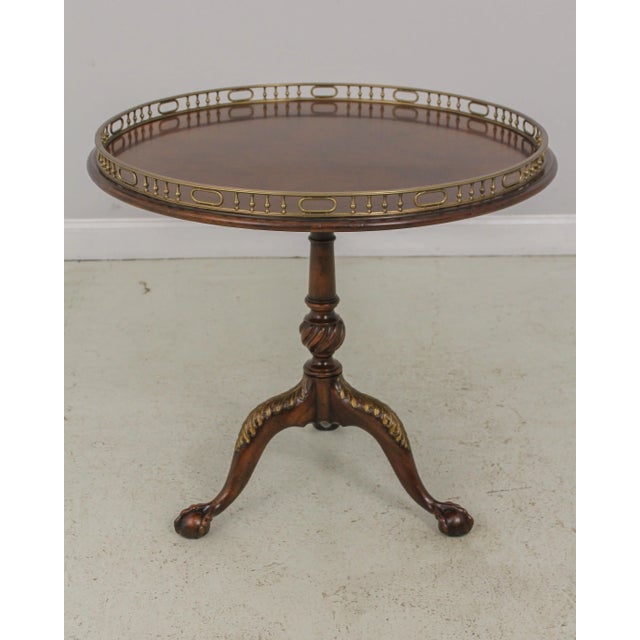 English Theodore Alexander George II Mahogany Tilt Top Table For Sale - Image 3 of 13