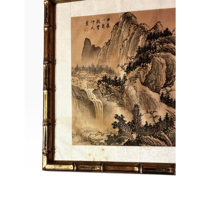 Black A Pair of Chinese Paintings, Ink and Color on Silk, 20th Century, Signed For Sale - Image 8 of 14