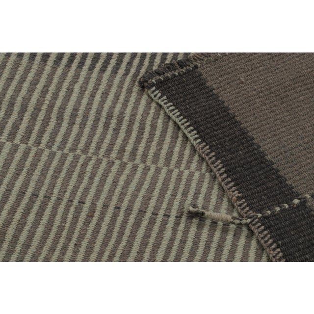 Rug & Kilim’s Modern Kilim in Beige & Gray Stripes For Sale In New York - Image 6 of 6