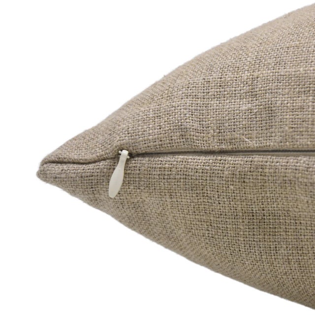 Contemporary Decorative Cushion Cover 18x18 Inch Handmade Block Print Throw Pillow, Thick Linen- Amitabh For Sale - Image 3 of 4