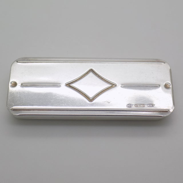 Metal Vintage Italian Genuine Silver 800 Rectangular Pill Box by Greggio, 1970s For Sale - Image 7 of 14