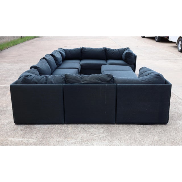 1970s Kroehler "PlayPen" or "Galaxy Pit Sectional Sofa", 11 Sections in Dark Gray For Sale - Image 5 of 6