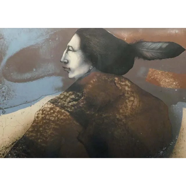 "Moon Shadow" Limited Edition Lithograph on Paper by Frank Howell Hand Signed by the Artist Image Size: 25" x 30" Frame...