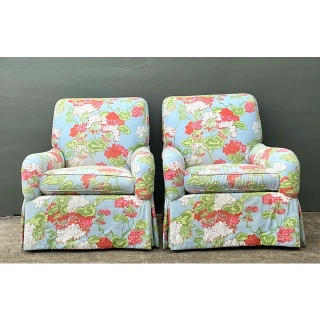 Vintage Floral Upholstered Armchairs - Pair For Sale - Image 4 of 12