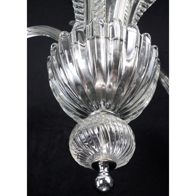 Vintage Murano Style Crystal J Arms Chandelier For Sale - Image 11 of 13