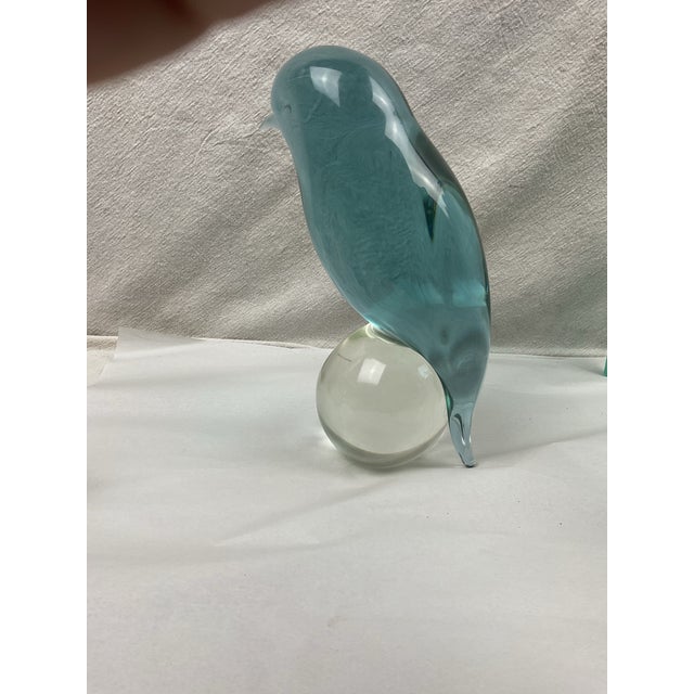 Murano Glass Neodymium Alexandrite Bird Sculpture by Oggetti For Sale - Image 9 of 11