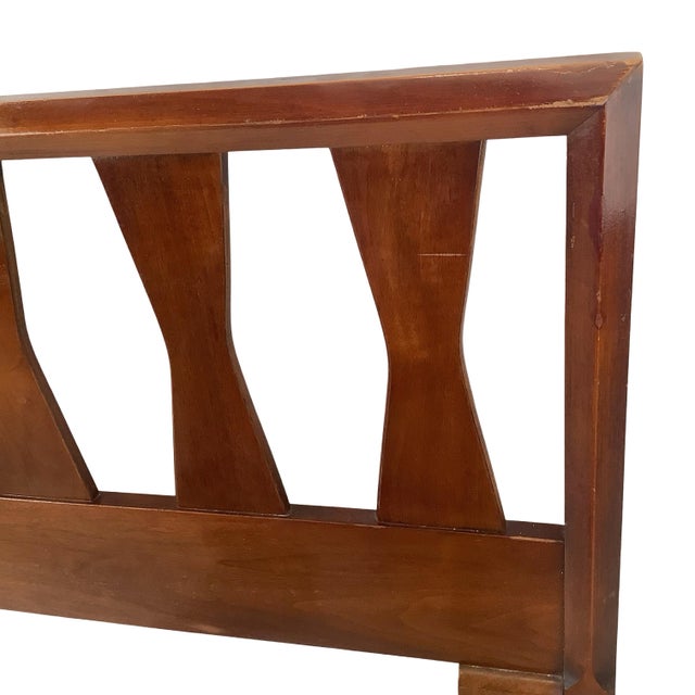 Brown Mid-Century Bowtie Walnut Headboard, Full/Queen 60” For Sale - Image 8 of 12