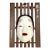 Vintage Japanese Gōshō Ko-Omote Noh Ceramic Mask on Wood Wall Plaque For Sale
