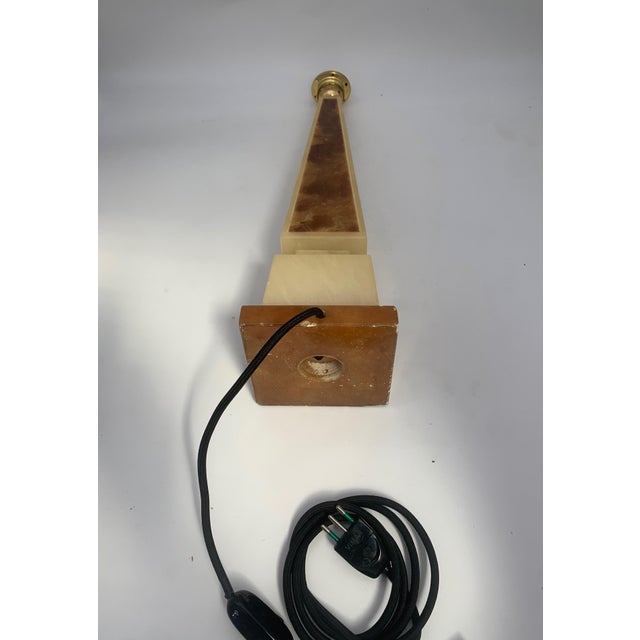 1960s Brown Alabaster Table Lamp from Volterra, 1960. For Sale - Image 5 of 6