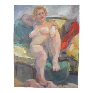 Russian Nude Oil on Canvas, Signed Natalia Andreeva Corzine For Sale