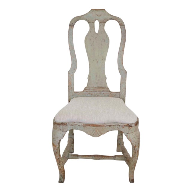 Swedish 18th Century Rococo Painted Chairs For Sale