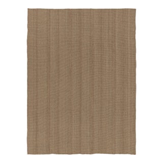 Rug & Kilim’s Contemporary Rez Kilim Flatweave Rug With Brown Striped Design For Sale