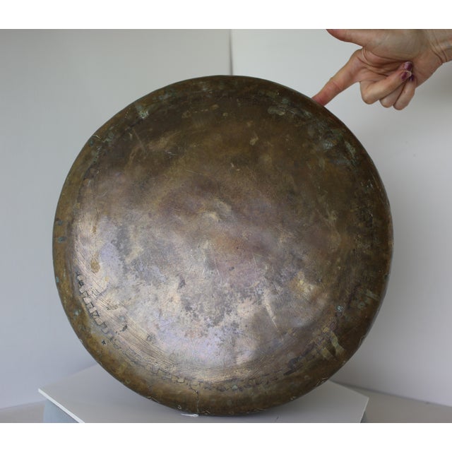 Large Antique 19th Century Persian Islamic Ottoman Mamluk Chased Brass Vessel Jardinaire For Sale - Image 11 of 11