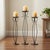 Rustic Hand Forged Iron Floor Pedestal Set of 3 (131cm & 115cm) Antique Bronze Finish Candle Holder & Plant Stand Floral Display For Sale - Image 3 of 8