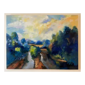 Landscape as Abstract a View of the Little Indian Creek Oil Painting by Marina Movshina