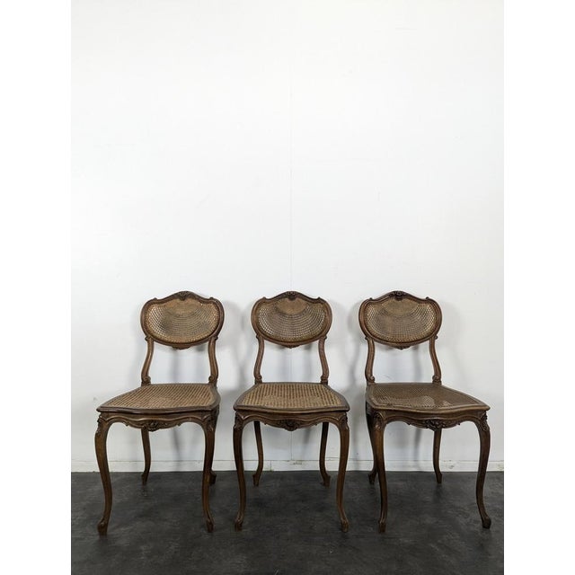 Louis XV Style Cane Chairs, Set of 3, in Very Good conditions.