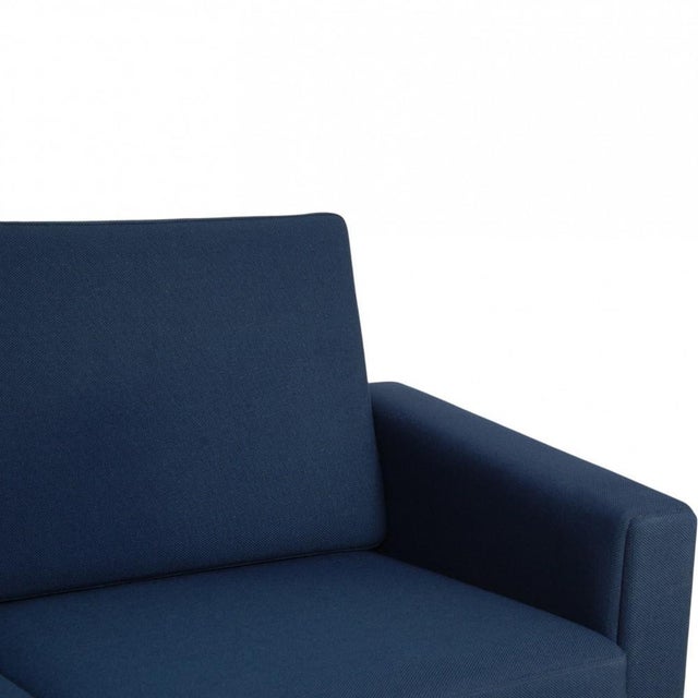 Wood GE236 Three-Seater Sofa in Blue Fabric and Oak by Hans Wegner, 1990s For Sale - Image 7 of 18