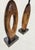 Vintage Extra Tall Organic Wood and Bone Mid Century Modern Open Oval Black Shade Table Lamps - a Pair For Sale - Image 10 of 15
