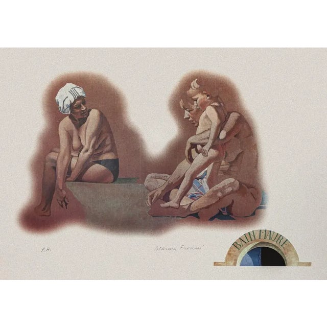 Hammam is an original contemporary serigraph artwork on paper realized by Deanna Frosini. Hand-signed on the lower right....