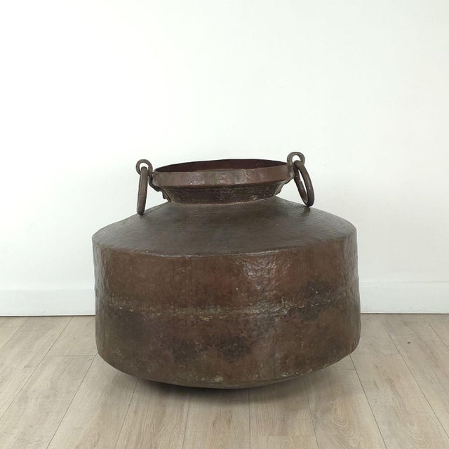 Asian Massive Antique Copper Cooking Pot, India Circa 1880 For Sale - Image 3 of 10