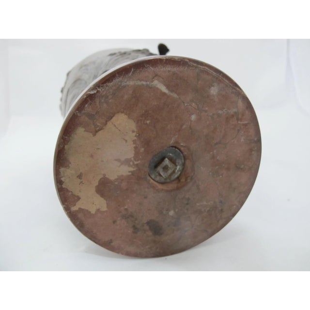 Francois Moreau Signed Female Figural Bird & Flower Art Nouveau Bronze Vase Pair For Sale - Image 16 of 17