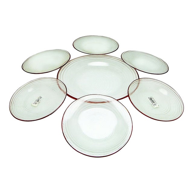 Rotor Dessert Set by J. Drost from Ząbkowice Gospodarcza Huta, Poland, 1974, Set of 7 For Sale